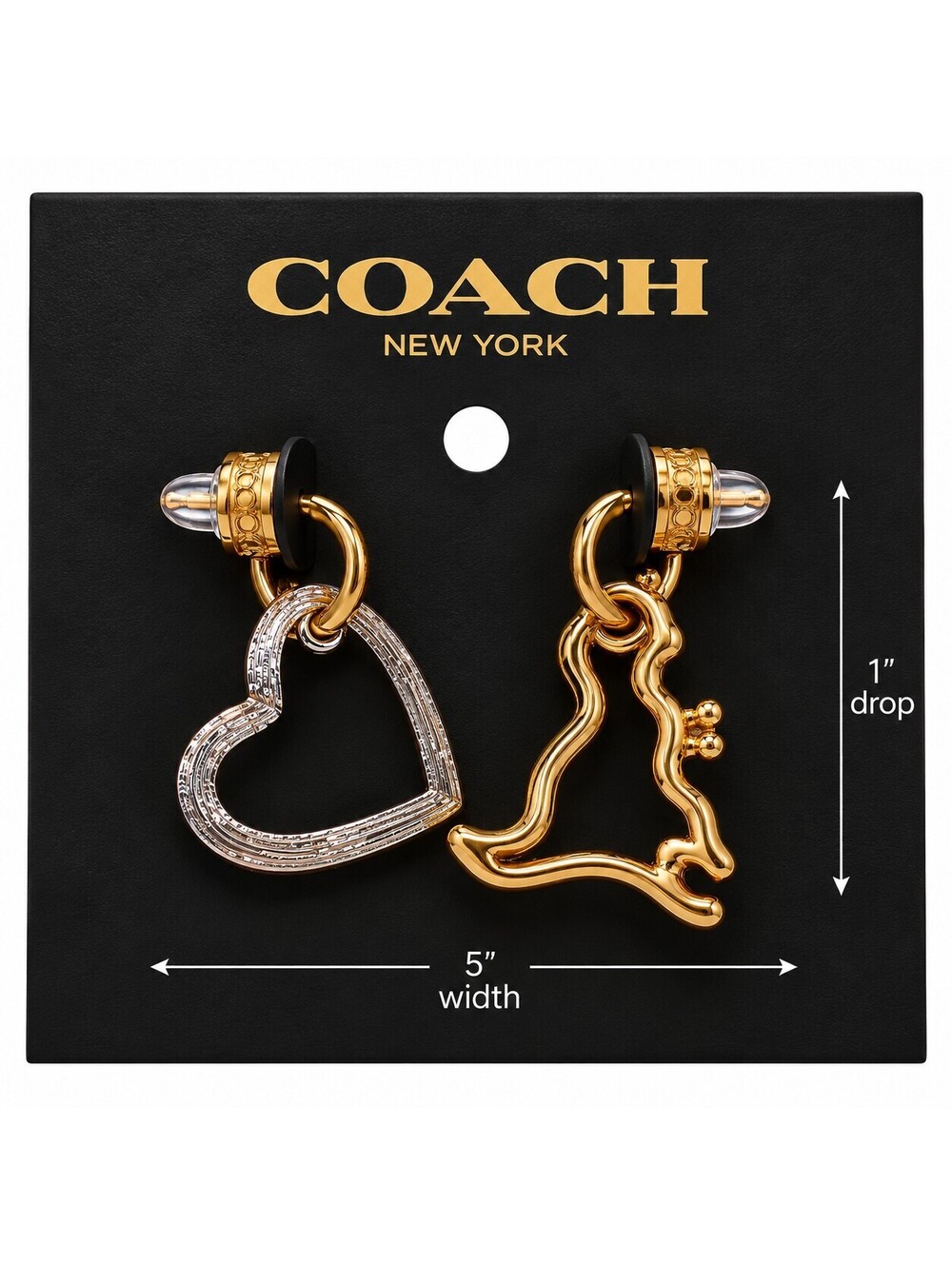 Coach Rexy Heart Mismatch Earrings